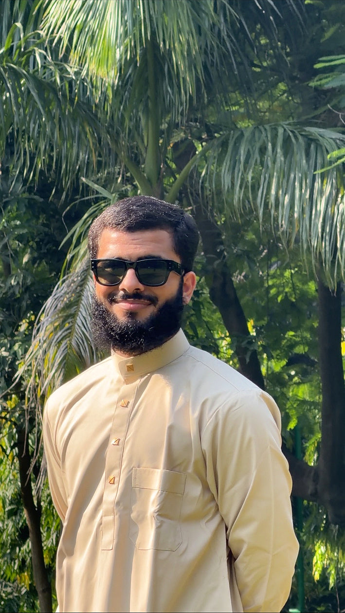 Cream Saudi Collar Thobe